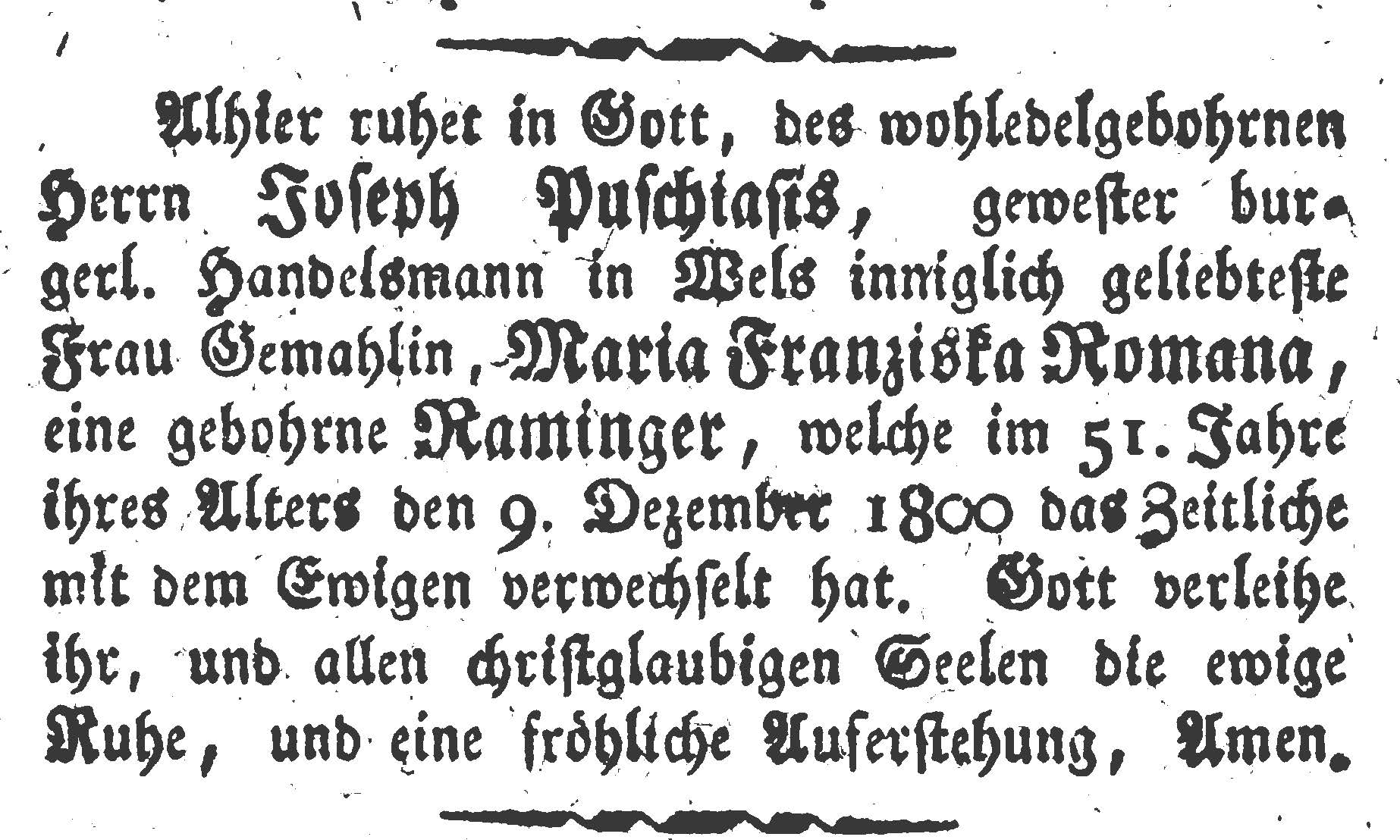 Giuseppe Puschiasis Wels 1800 Giuseppe Puschiasis Wels 1800